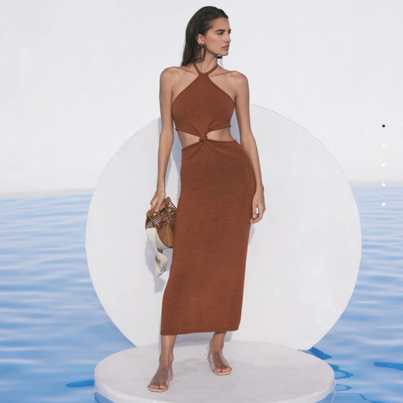 cult gaia Dresses & Skirts - Cameron Knit Dress in Amber